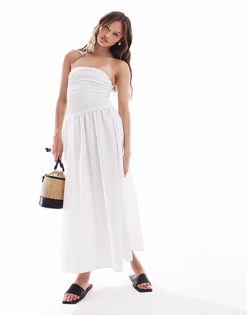 Платье-бандо миди Brave Soul с присборенной грудью белого цвета
Платье-бандо миди Brave Soul с присборенной грудью белого цвета