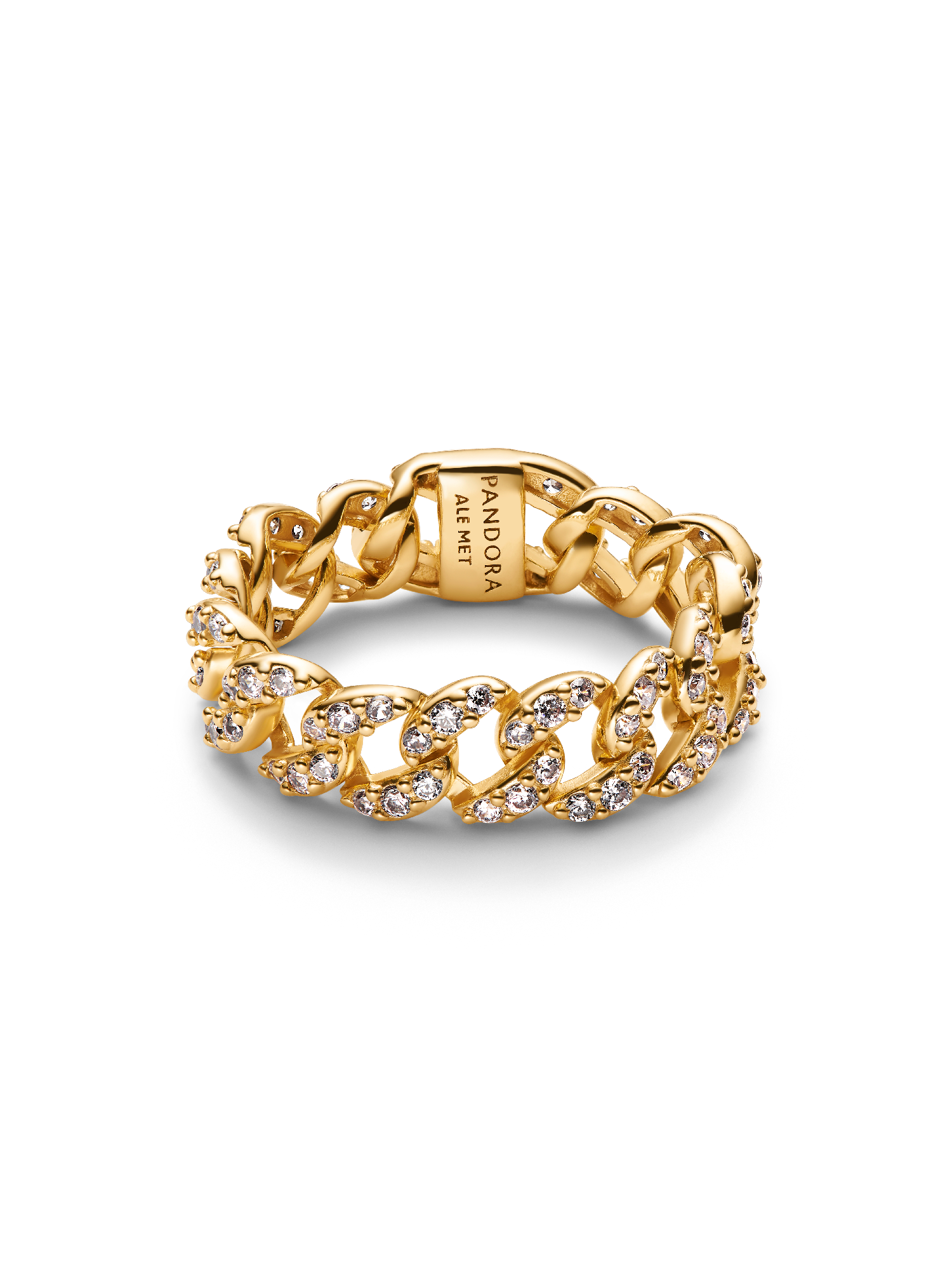 Кольцо-цепочка Pavé Cuban Pandora, 14-каратное золотое покрытие
Кольцо-цепочка Pavé Cuban Pandora, 14-каратное золотое покрытие