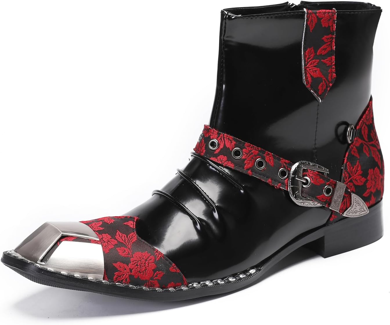 Мужские двухцветные повседневные ковбойские сапоги Santimon - настоящая кожаная западная обувь до щиколотки с металлическим квадратным носком и пряжкой для рок-вечеринок, выпускного и бального танца, красный
Мужские двухцветные повседневные ковбойские сапоги Santimon - настоящая кожаная западная обувь до щиколотки с металлическим квадратным носком и пряжкой для рок-вечеринок, выпускного и бального танца, красный