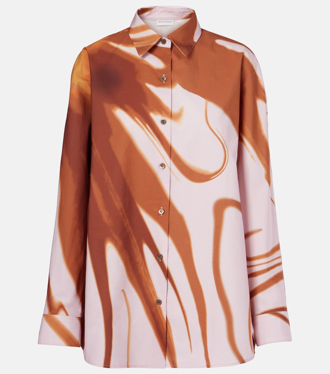 Рубашка из хлопка с принтом Dries Van Noten, коричневый
Рубашка из хлопка с принтом Dries Van Noten, коричневый