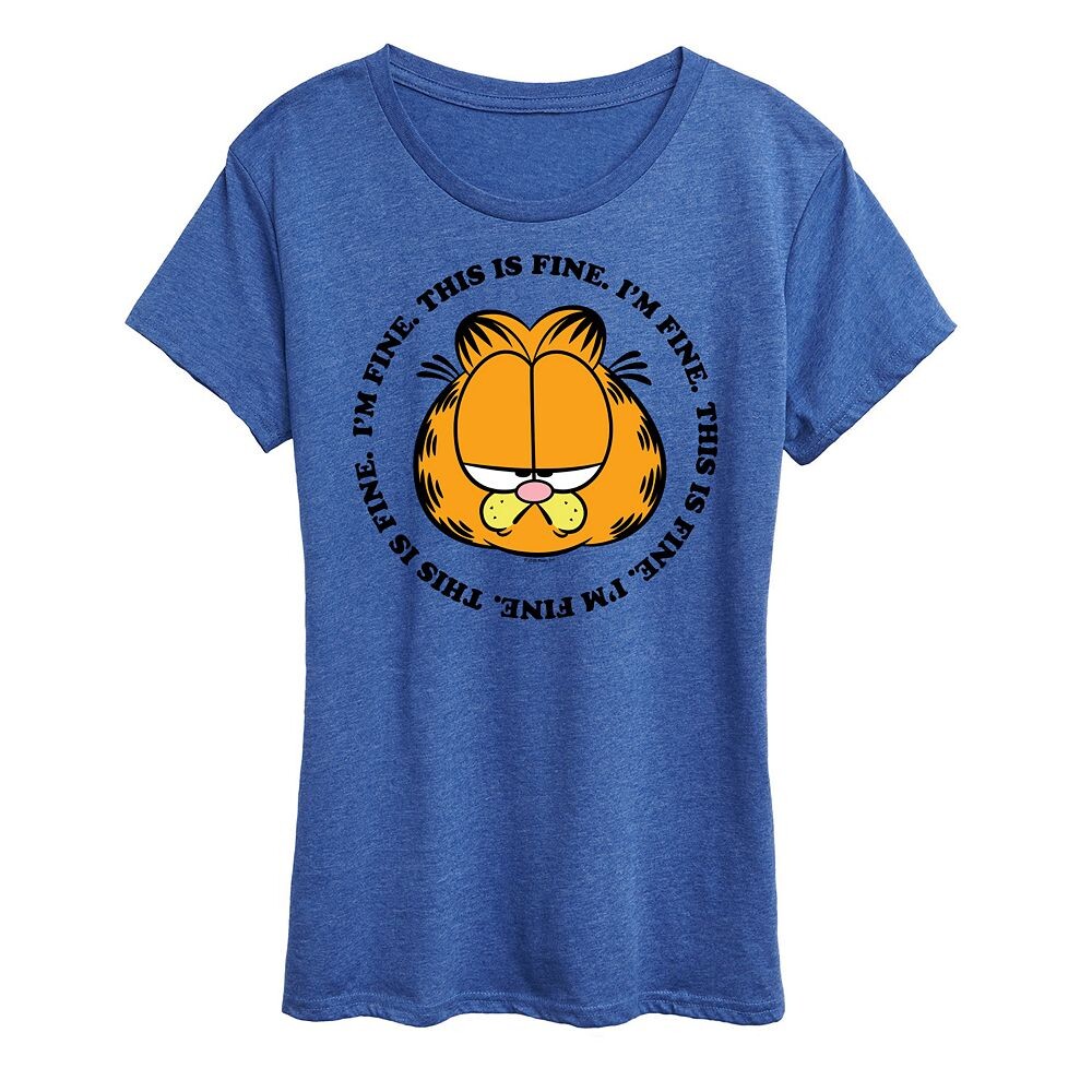 Женская футболка с рисунком Garfield I’m Fine This Is Fine Licensed Character, цвет Heather Royal Blue
Женская футболка с рисунком Garfield I’m Fine This Is Fine Licensed Character, цвет Heather Royal Blue