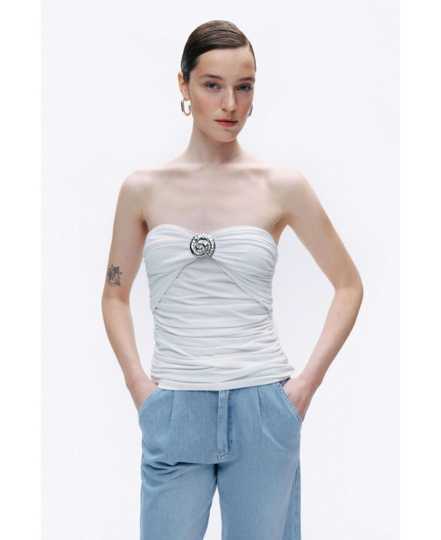 Женская блузка с аксессуаром Устрица NOCTURNE, Open white
Женская блузка с аксессуаром Устрица NOCTURNE, Open white