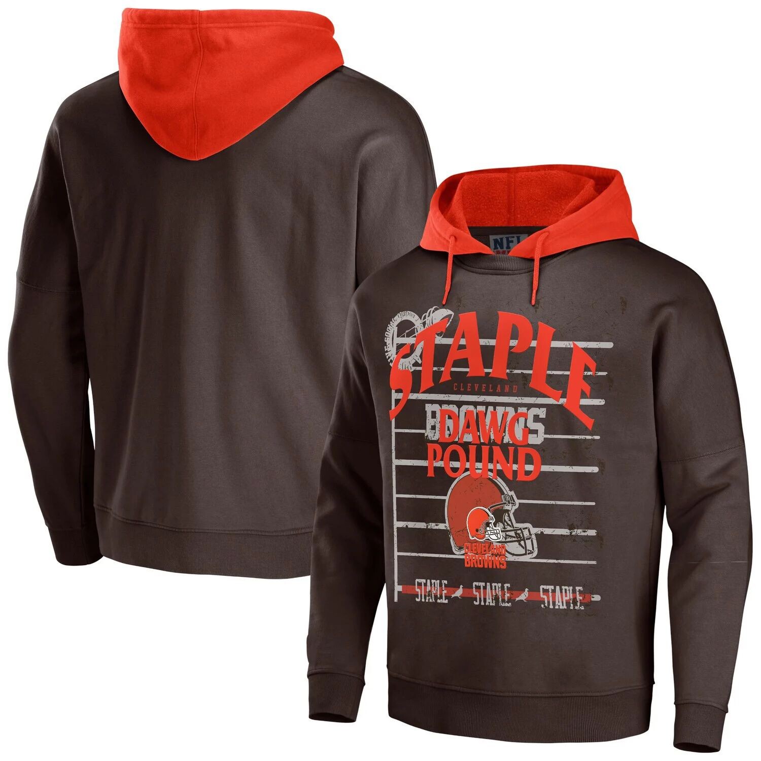 Мужской коричневый пуловер с капюшоном NFL x Staple Cleveland Browns Throwback Vintage Wash
Мужской коричневый пуловер с капюшоном NFL x Staple Cleveland Browns Throwback Vintage Wash