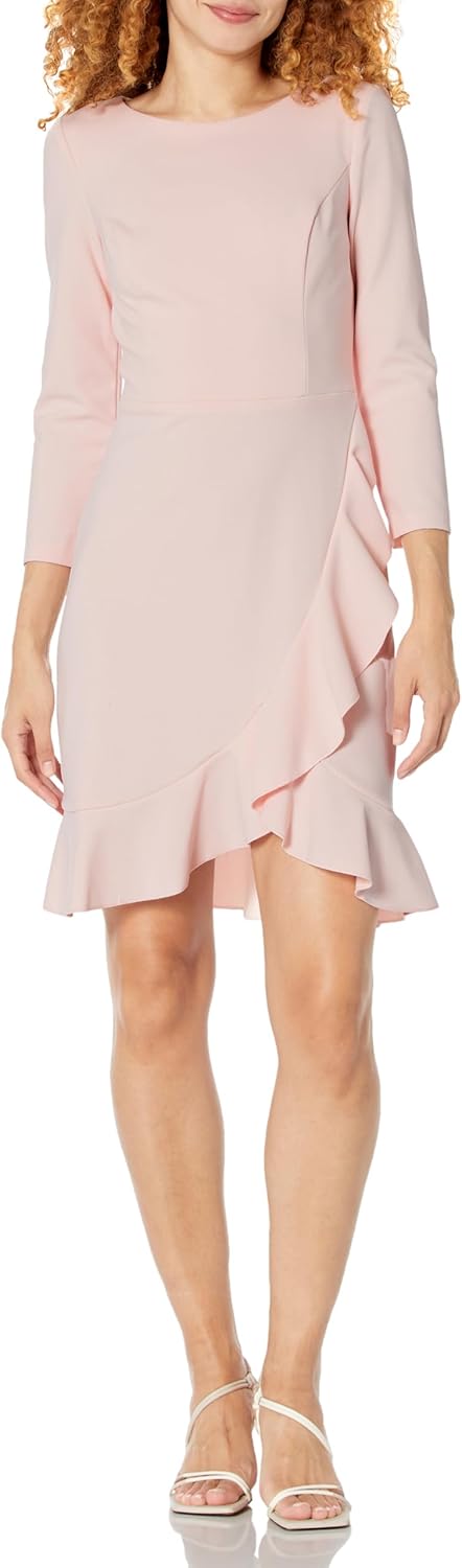 Женское платье-футляр Tommy Hilfiger с круглым вырезом и оборками, Ballerina Pink
Женское платье-футляр Tommy Hilfiger с круглым вырезом и оборками, Ballerina Pink