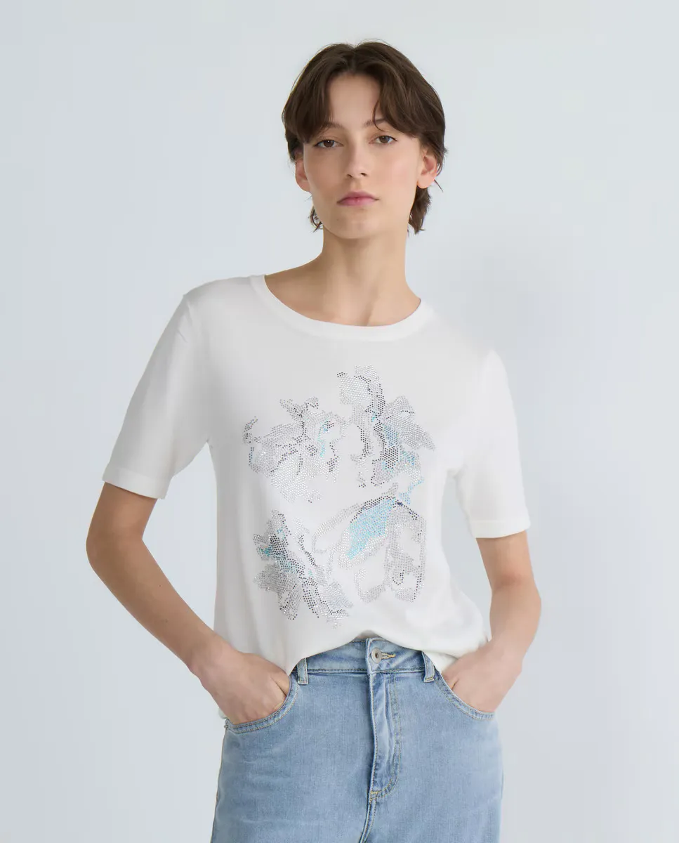 Однотонный женский свитер, короткий рукав Zermatt, натуральный 
Однотонный женский свитер, короткий рукав Zermatt, натуральный