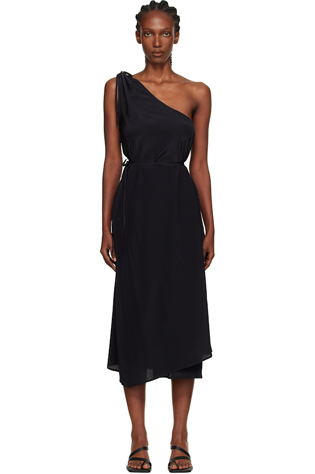 Платье миди с запахом Baserange, черный 
Платье миди с запахом Baserange, черный