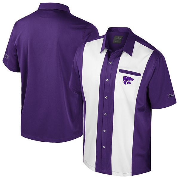 Мужская фиолетовая рубашка для боулинга с символикой команды Kansas State Wildcats. Colosseum
Мужская фиолетовая рубашка для боулинга с символикой команды Kansas State Wildcats. Colosseum
