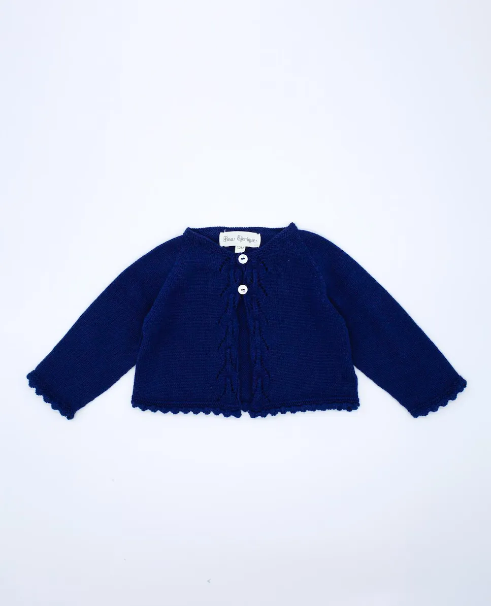 Малышка хлопковая жакетка с ажурным Fina Ejerique, тёмно-синий
Малышка хлопковая жакетка с ажурным Fina Ejerique, тёмно-синий