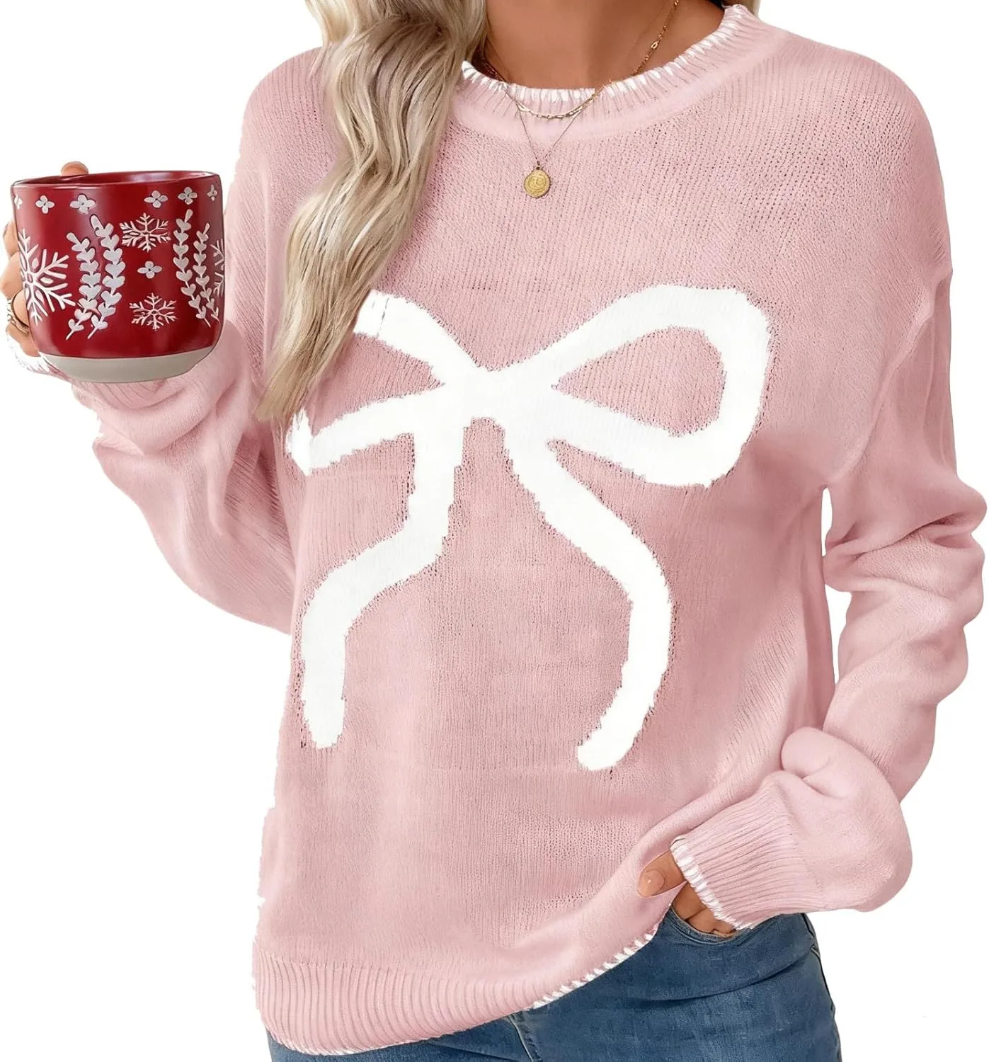 Женский вязаный свитер с круглым вырезом и длинными рукавами SCRRMZO
Женский вязаный свитер с круглым вырезом и длинными рукавами SCRRMZO