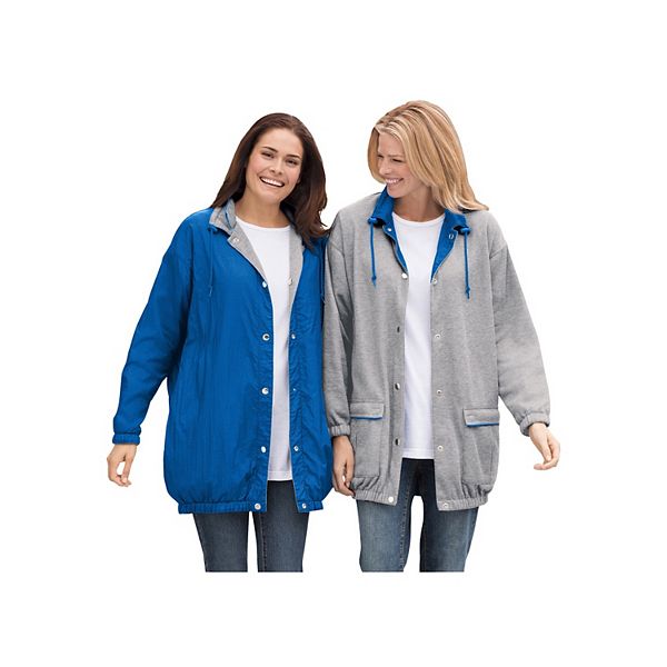 Утепленная реверсивная куртка из флиса и нейлона Plus size Woman Within, Bright Cobalt Heather
Утепленная реверсивная куртка из флиса и нейлона Plus size Woman Within, Bright Cobalt Heather