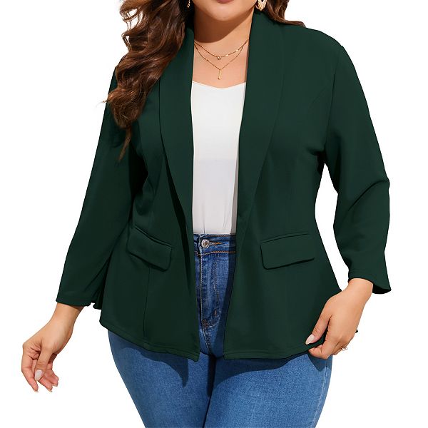 Женский блейзер plus size с рукавом 3/4 и одной пуговицей Clearflower, Dark Green
Женский блейзер plus size с рукавом 3/4 и одной пуговицей Clearflower, Dark Green