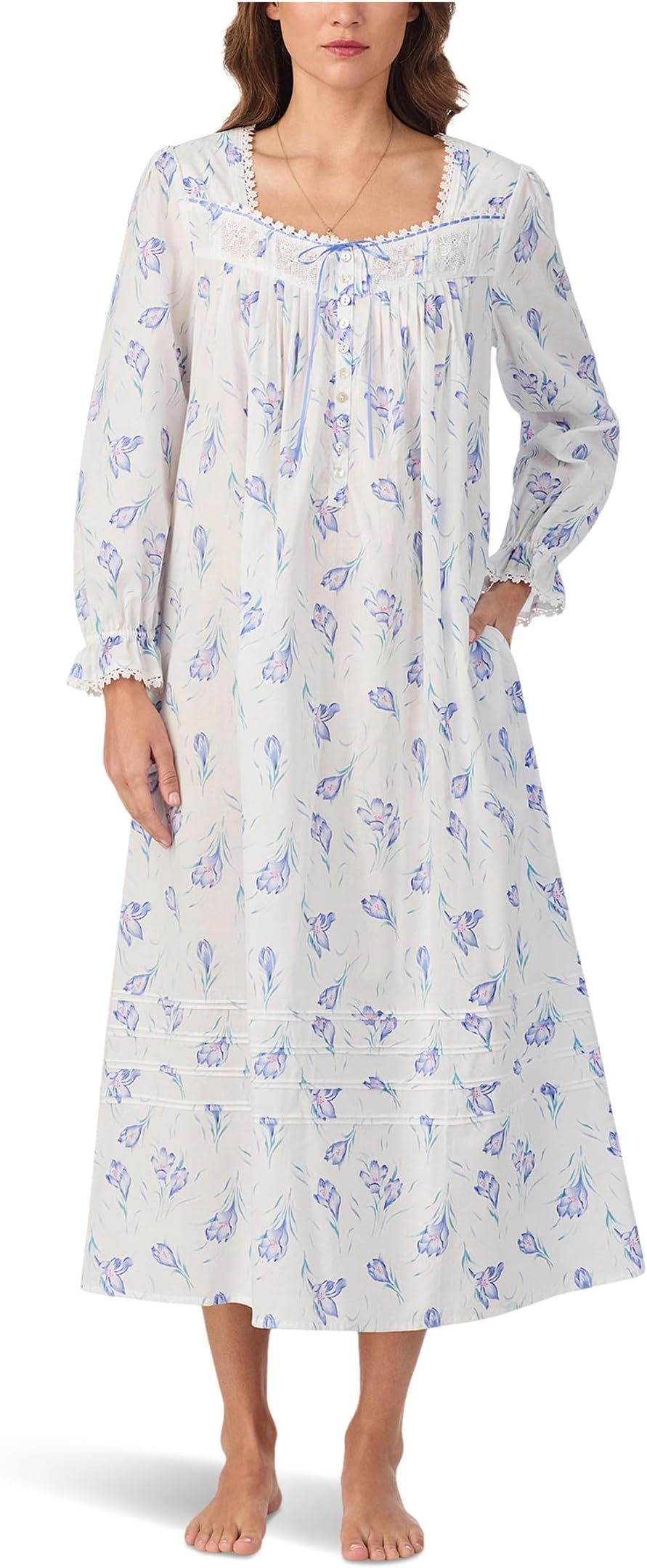 Женская балетная ночная рубашка из хлопчатобумажного полотна с длинными рукавами, 50 дюймов Eileen West, White Ground Tulips
Женская балетная ночная рубашка из хлопчатобумажного полотна с длинными рукавами, 50 дюймов Eileen West, White Ground Tulips