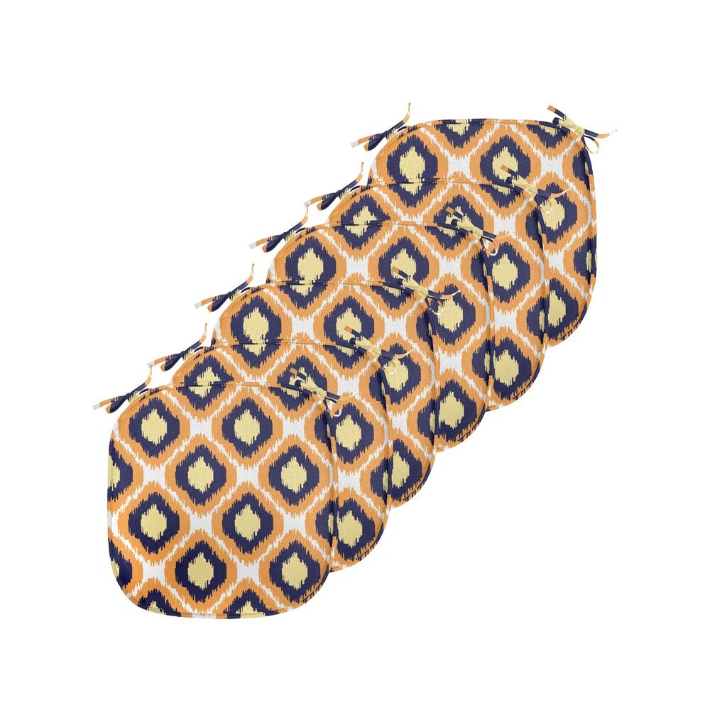 Подушки для обеденного стула ABAKUHAUS Ikat, яркий индонезийский геометрический узор, декоративная водонепроницаемая подушка с ремнями для кухонных сидений, 40 см x 40 см — упаковка из 6 шт., оранжево-желтый индиго
Подушки для обеденного стула ABAKUHAUS Ikat, яркий индонезийский геометрический узор, декоративная водонепроницаемая подушка с ремнями для кухонных сидений, 40 см x 40 см — упаковка из 6 шт., оранжево-желтый индиго