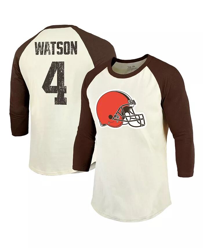 Мужская футболка Threads Deshaun Watson Cream, Brown Cleveland Browns с именем и номером и рукавом реглан 3/4 Majestic
Мужская футболка Threads Deshaun Watson Cream, Brown Cleveland Browns с именем и номером и рукавом реглан 3/4 Majestic