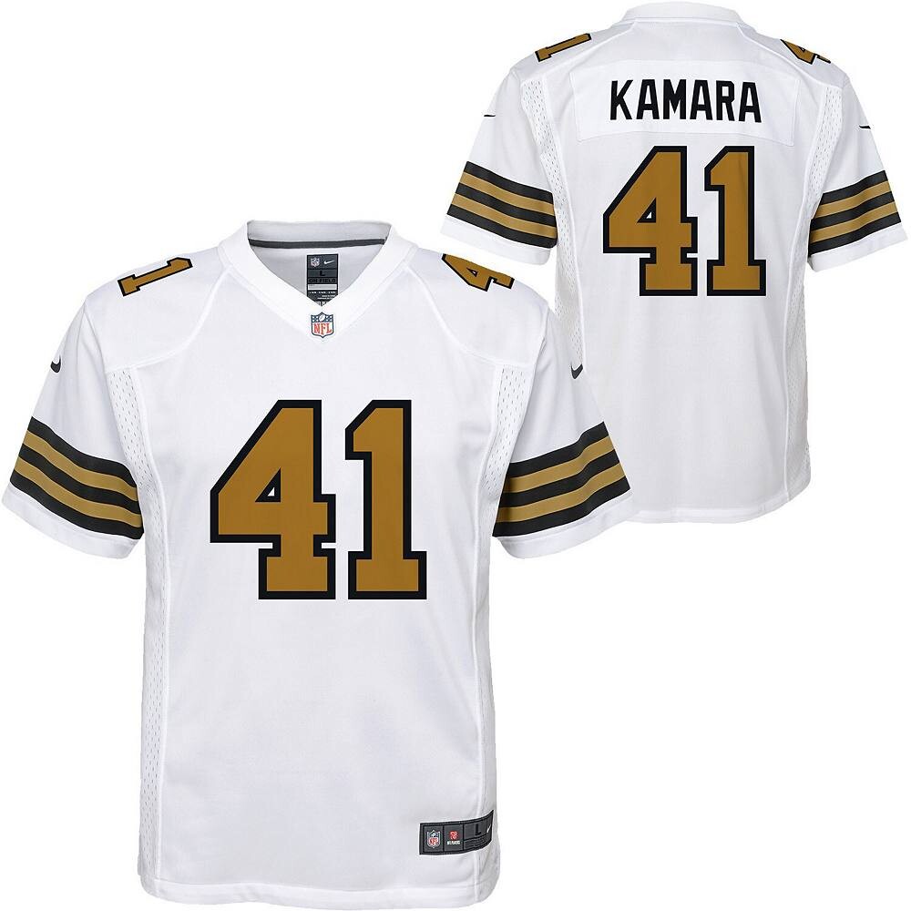 Молодежная белая игровая майка Nike Alvin Kamara New Orleans Saints, цвет Snt White
Молодежная белая игровая майка Nike Alvin Kamara New Orleans Saints, цвет Snt White