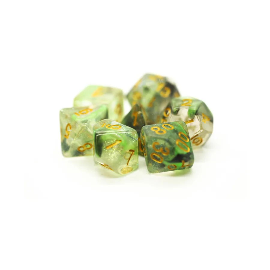 Поликомплект «Змеиный яд» с золотом (7), Acrylic-Resin Dice - Luminous
Поликомплект «Змеиный яд» с золотом (7), Acrylic-Resin Dice - Luminous