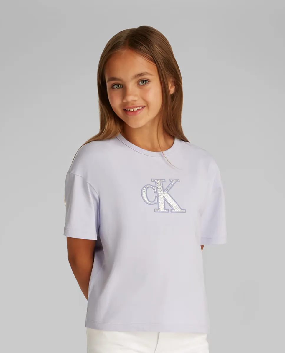 Футболка с короткими рукавами и металлическим логотипом для девочек Calvin Klein, сиреневый
Футболка с короткими рукавами и металлическим логотипом для девочек Calvin Klein, сиреневый