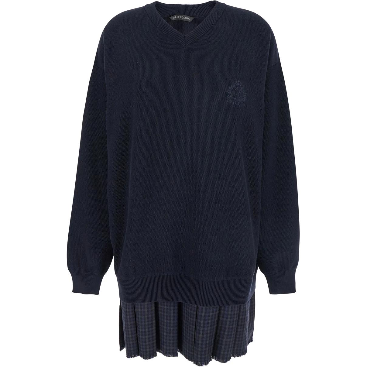 Многослойное платье с v-образным вырезом Balenciaga, синий
Многослойное платье с v-образным вырезом Balenciaga, синий