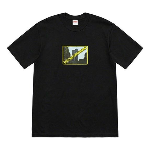 Футболка ss19 greetings tee printing short sleeve black Supreme, черный 
Футболка ss19 greetings tee printing short sleeve black Supreme, черный
