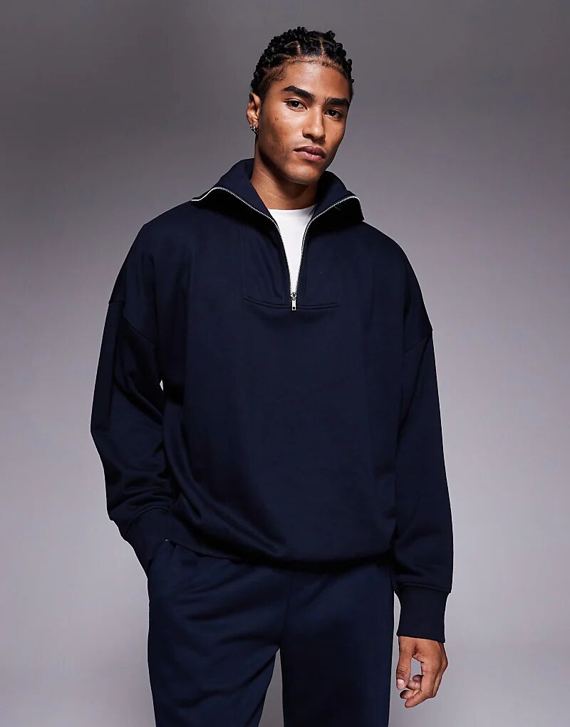 Свободный свитшот ASOS DESIGN с заниженной линией плеч и четвертной молнией темно-синего цвета
Свободный свитшот ASOS DESIGN с заниженной линией плеч и четвертной молнией темно-синего цвета