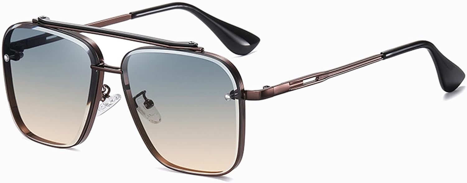 Крупные квадратные солнцезащитные очки-авиаторы для мужчин и женщин, модные очки-авиаторы в металлической оправе с тонированными линзами Breaksun, Gun/Grey Orange Gradient
Крупные квадратные солнцезащитные очки-авиаторы для мужчин и женщин, модные очки-авиаторы в металлической оправе с тонированными линзами Breaksun, Gun/Grey Orange Gradient