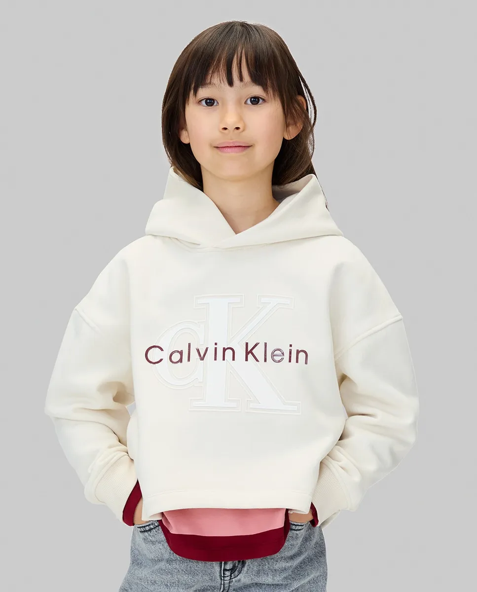 Толстовка для девочки с капюшоном и блестящим логотипом Calvin Klein, серый
Толстовка для девочки с капюшоном и блестящим логотипом Calvin Klein, серый