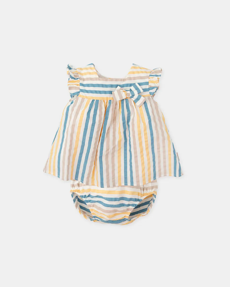 Разноцветное полосатое платье для девочки с трусиками в тон Tutto Piccolo, многоцветный
Разноцветное полосатое платье для девочки с трусиками в тон Tutto Piccolo, многоцветный