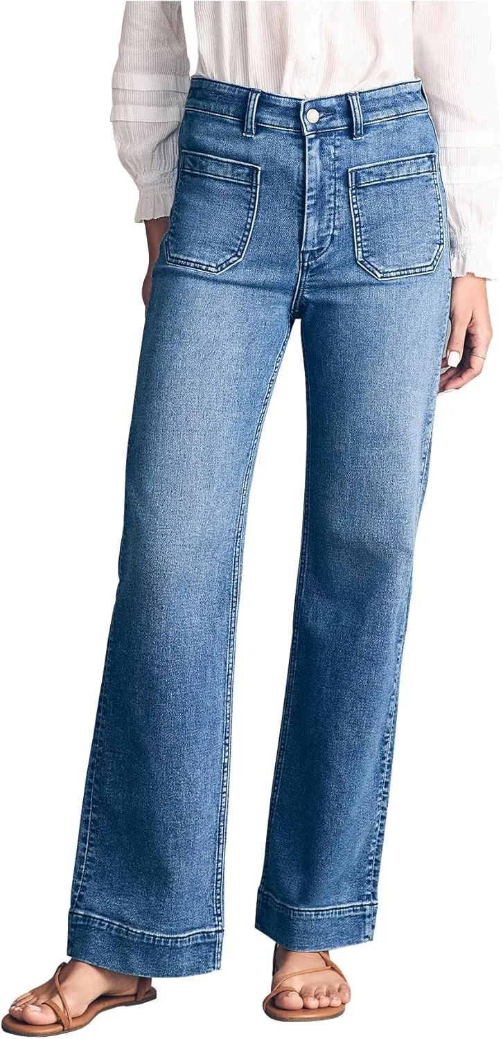 Женские джинсы High Waisted Straight Leg с накладными карманами YEXPINE
Женские джинсы High Waisted Straight Leg с накладными карманами YEXPINE