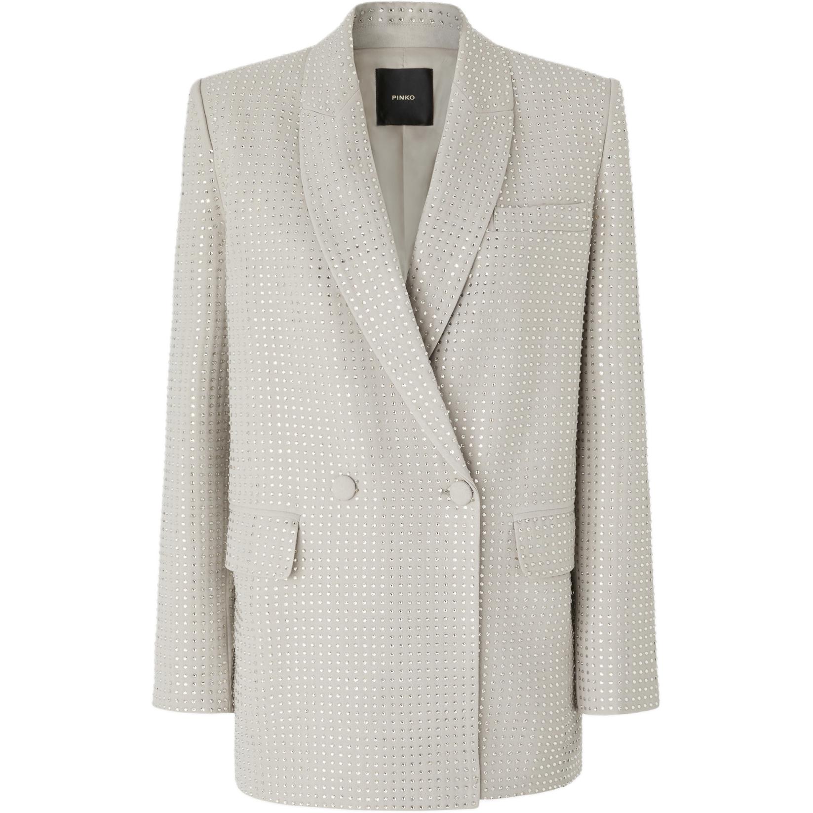 Блестящий двубортный оверсайз-блейзер PINKO, белый
Блестящий двубортный оверсайз-блейзер PINKO, белый