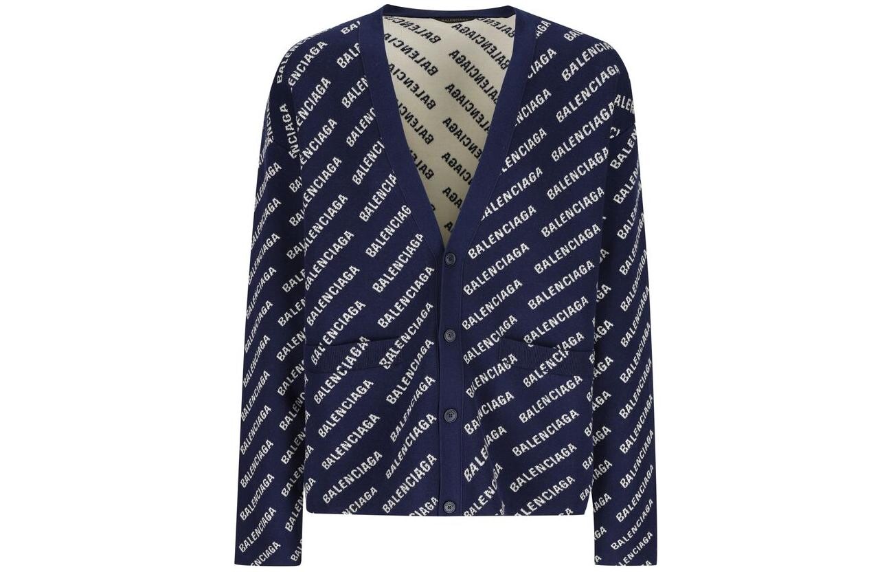 Трикотаж мужской темно-синий Balenciaga, синий 
Трикотаж мужской темно-синий Balenciaga, синий