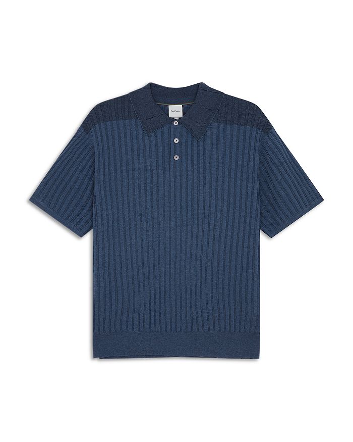 PS Поло-свитер с коротким рукавом из ребристой вязки Paul Smith, синий
PS Поло-свитер с коротким рукавом из ребристой вязки Paul Smith, синий