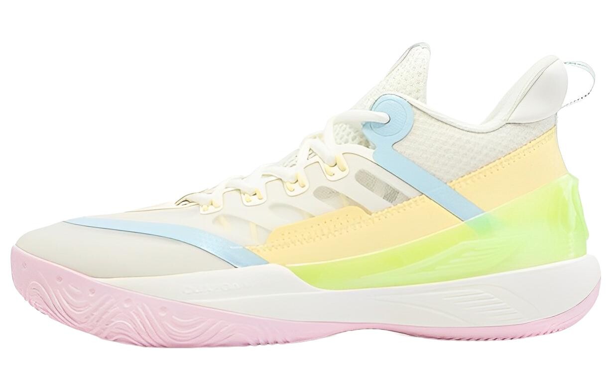 Баскетбольные кроссовки мужские с низким верхом белые/розовые/желтые 361°
Баскетбольные кроссовки мужские с низким верхом белые/розовые/желтые 361°