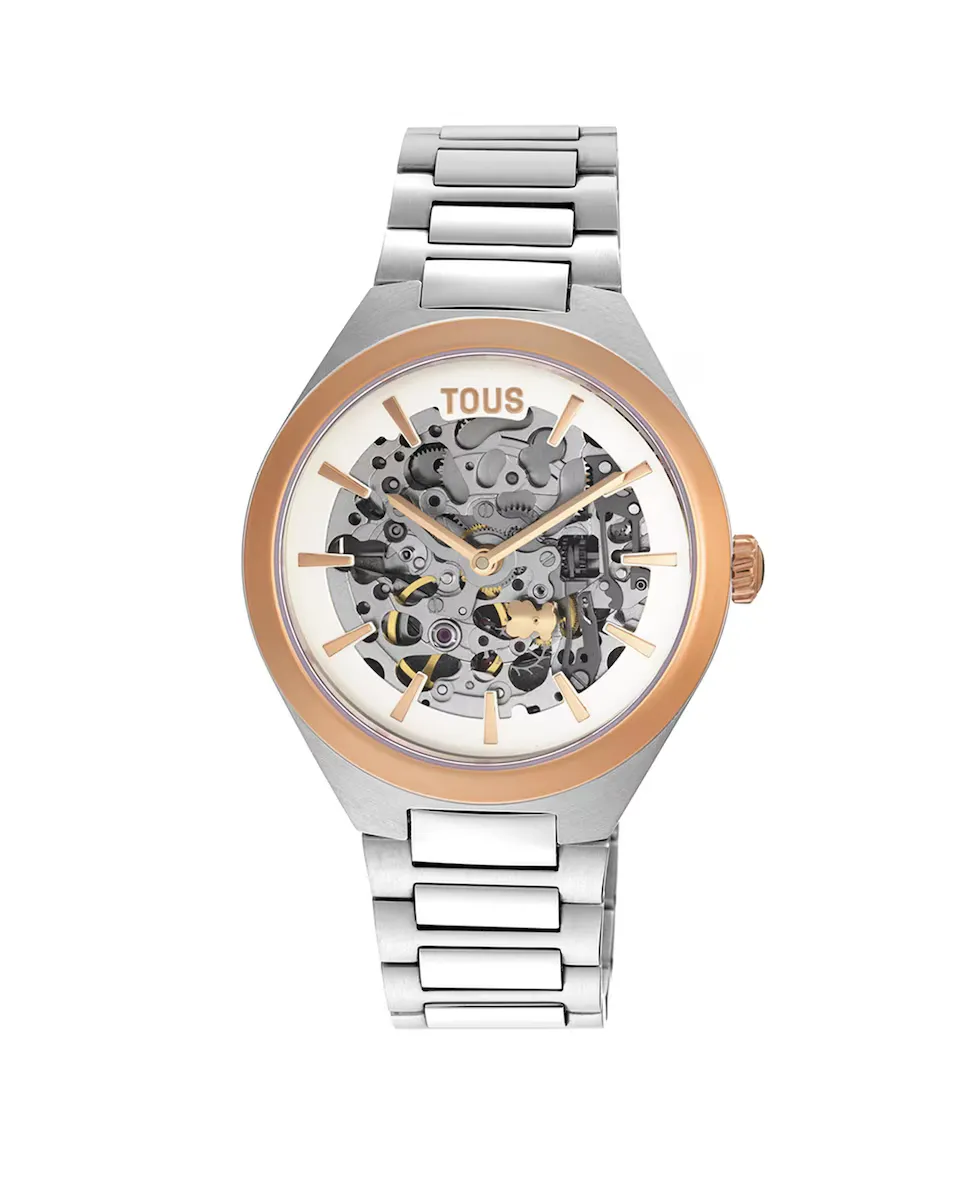Женские аналоговые часы Karat Round с розовой сталью IPRG и стальным браслетом Tous, серебряный
Женские аналоговые часы Karat Round с розовой сталью IPRG и стальным браслетом Tous, серебряный