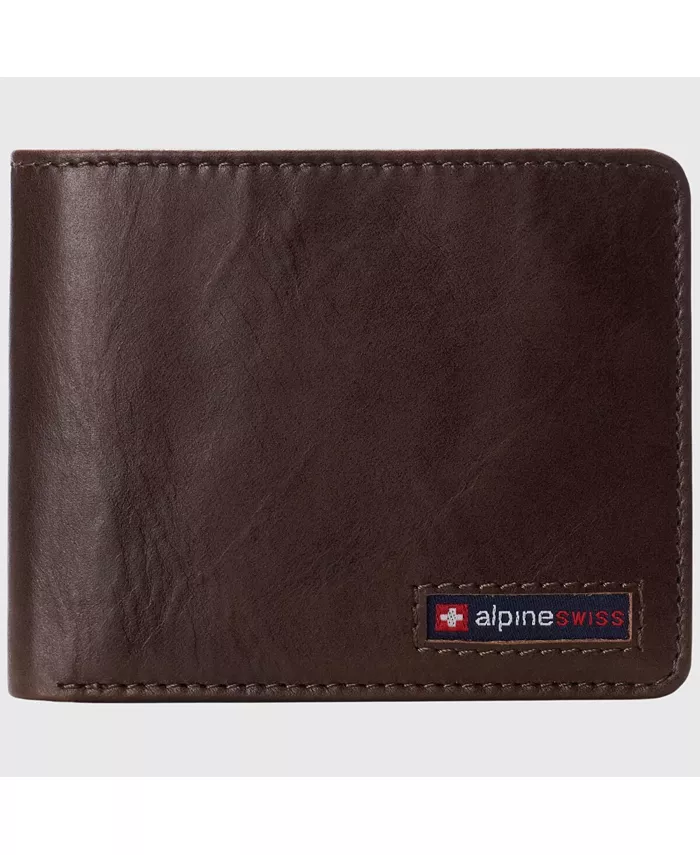 Мужской кожаный кошелек-визитница с RFID защитой и двумя окошками для удостоверений Alpine Swiss, коричневый
Мужской кожаный кошелек-визитница с RFID защитой и двумя окошками для удостоверений Alpine Swiss, коричневый