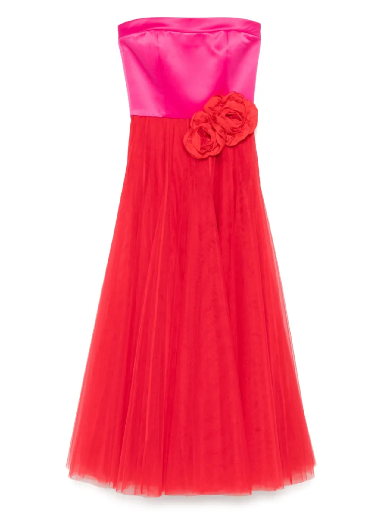 Вечернее платье с цветочной аппликацией Parlor, красный