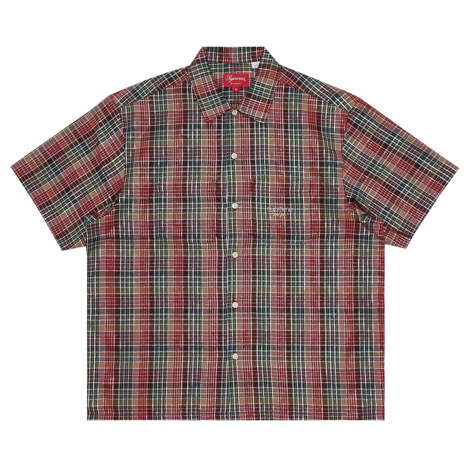 Рубашка в клетку с короткими рукавами в металлизированную клетку Supreme, Красная
Рубашка в клетку с короткими рукавами в металлизированную клетку Supreme, Красная