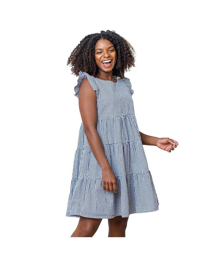 Женское короткое ярусное платье с развевающимися рукавами из органического хлопка Hope & Henry, синий
Женское короткое ярусное платье с развевающимися рукавами из органического хлопка Hope & Henry, синий