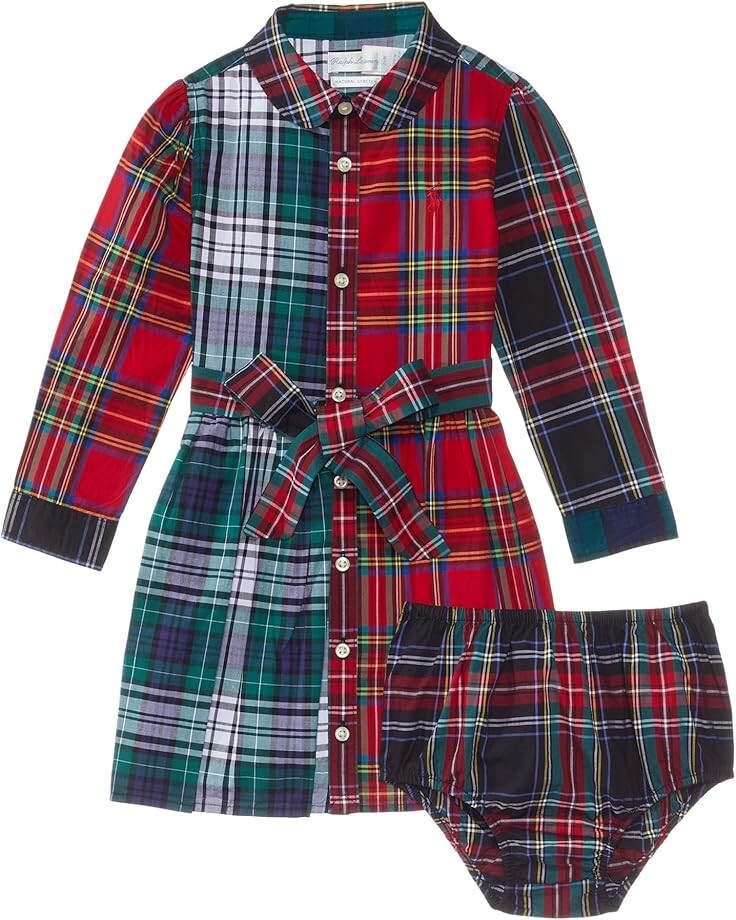 Платье Polo Ralph Lauren Kids Plaid Cotton Fun Shirtdress & Bloomer, разноцветный 
Платье Polo Ralph Lauren Kids Plaid Cotton Fun Shirtdress & Bloomer, разноцветный
