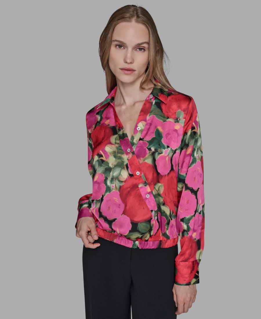 Женская блузка с V-образным вырезом и цветочным принтом, размеры P/XS-XL KARL LAGERFELD PARIS, Admiral Red/Pink Multi
Женская блузка с V-образным вырезом и цветочным принтом, размеры P/XS-XL KARL LAGERFELD PARIS, Admiral Red/Pink Multi