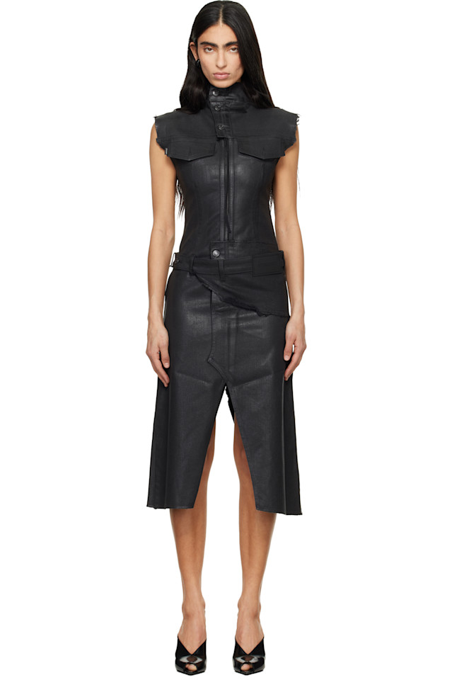 Платье миди из глянцевого денима с поясом Ottolinger, черный
Платье миди из глянцевого денима с поясом Ottolinger, черный