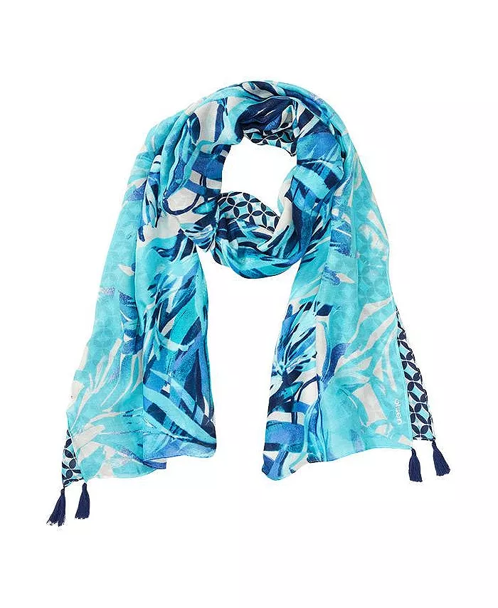Шарф с абстрактным принтом в виде пальм Olsen, синий
Шарф с абстрактным принтом в виде пальм Olsen, синий