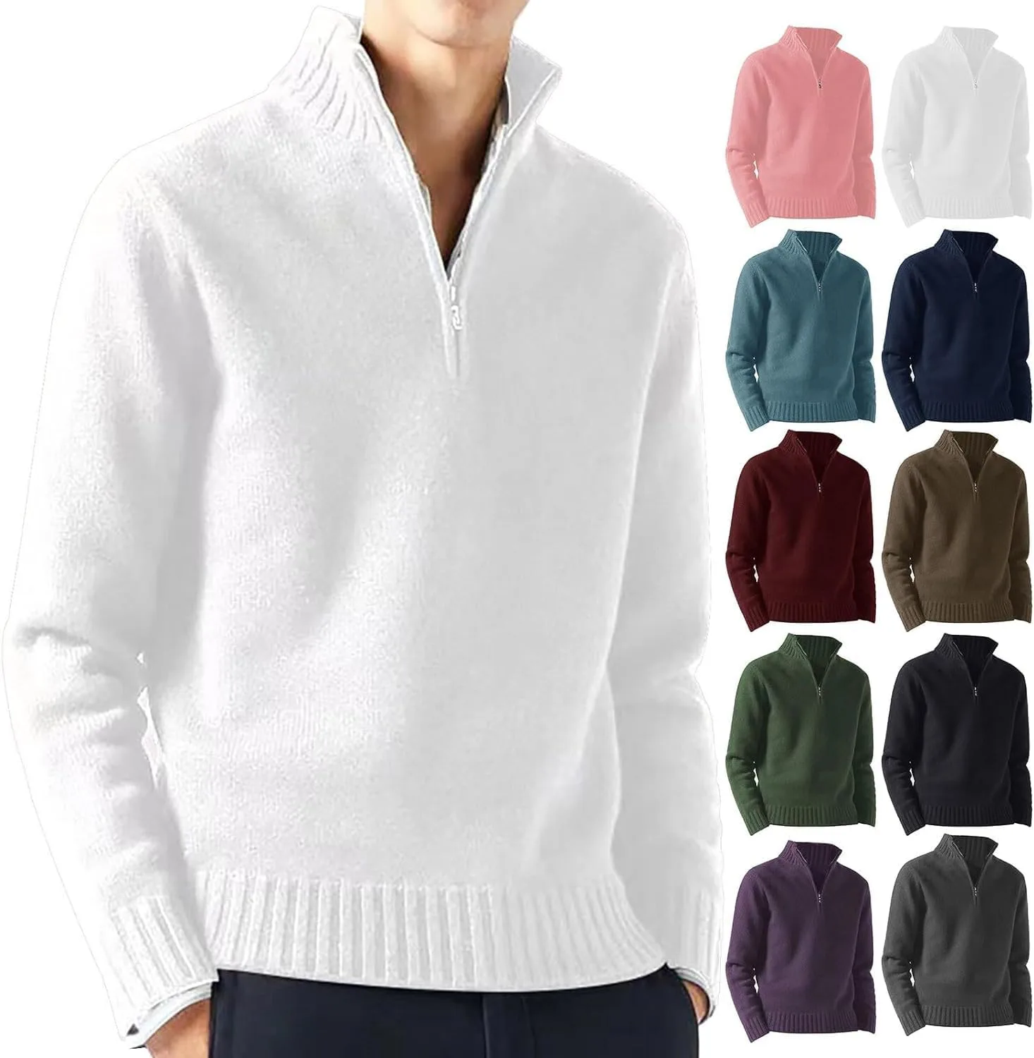 Свитер мужской с воротником стойкой и молнией на четверть HaBrat
Свитер мужской с воротником стойкой и молнией на четверть HaBrat