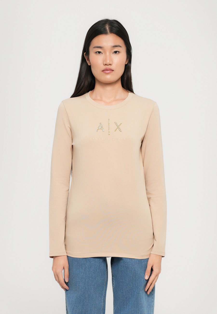 Топ Armani Exchange Long sleeved top, Sound Sand/Silver-Coloured
Топ Armani Exchange Long sleeved top, Sound Sand/Silver-Coloured