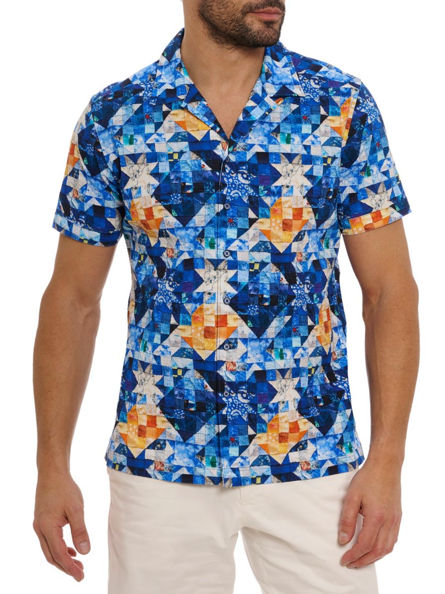 Рубашка для кемпинга из эластичного хлопкового сирсакера с рисунком Сашико Robert Graham, синий мульти
Рубашка для кемпинга из эластичного хлопкового сирсакера с рисунком Сашико Robert Graham, синий мульти