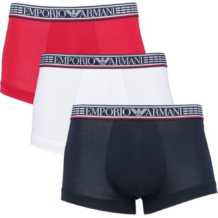 Мужские трусы 3 штуки EMPORIO ARMANI, 3 Pack (красный+синий+белый)
Мужские трусы 3 штуки EMPORIO ARMANI, 3 Pack (красный+синий+белый)