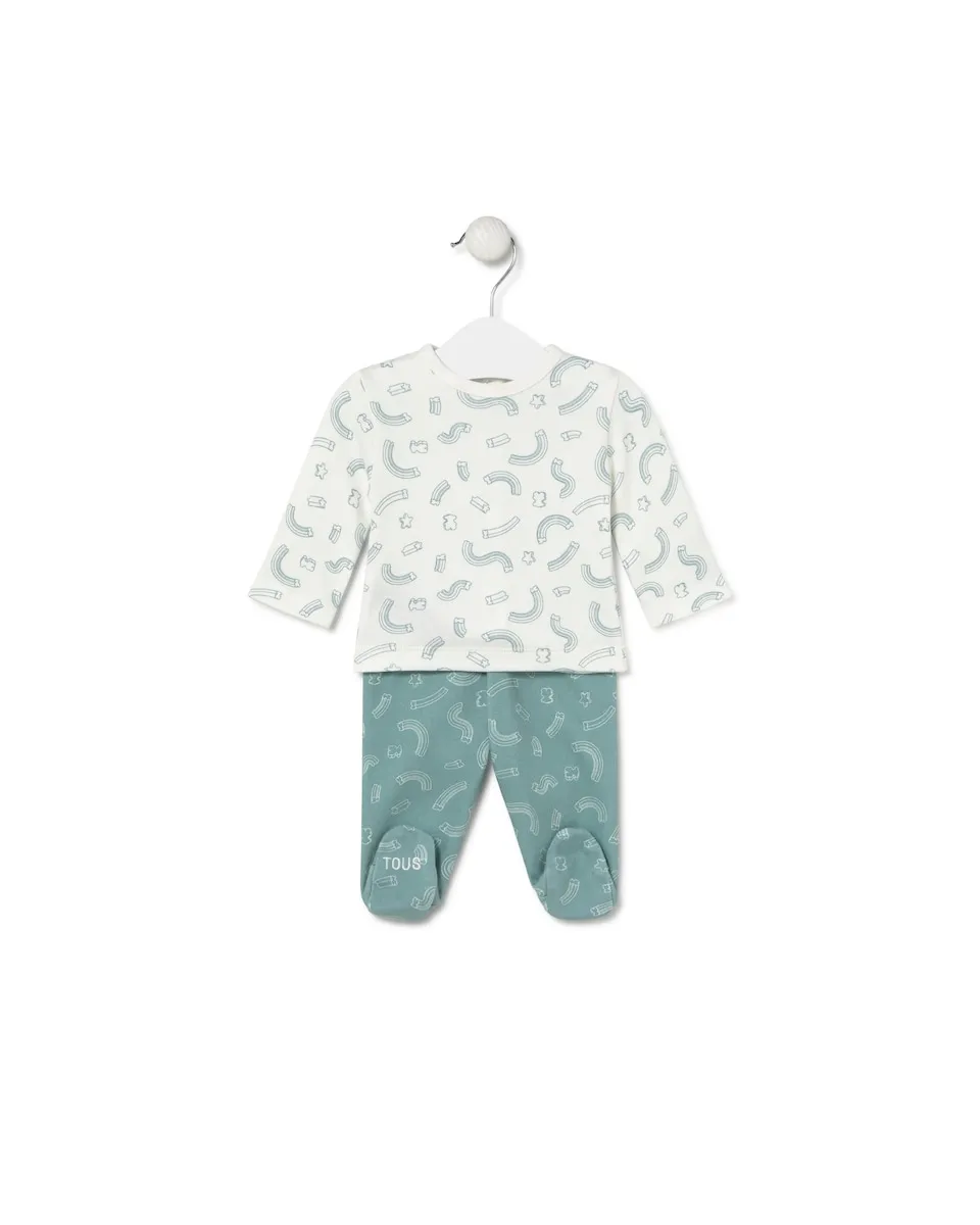 Детский комплект из хлопка с принтом медвежат и радужных звездочек Tous, бирюзовый
Детский комплект из хлопка с принтом медвежат и радужных звездочек Tous, бирюзовый