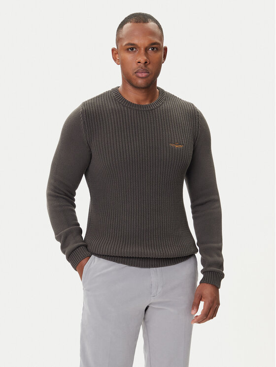 Свитер slim fit 252MA1571UL00409 Aeronautica Militare, серый 
Свитер slim fit 252MA1571UL00409 Aeronautica Militare, серый