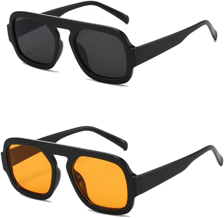 Солнцезащитные очки YAMEIZE Square Pilot для женщин и мужчин: модные ретро-очки в стиле 70-х, классические солнцезащитные очки с плоской верхней частью для активного отдыха, Grey + Orange
Солнцезащитные очки YAMEIZE Square Pilot для женщин и мужчин: модные ретро-очки в стиле 70-х, классические солнцезащитные очки с плоской верхней частью для активного отдыха, Grey + Orange