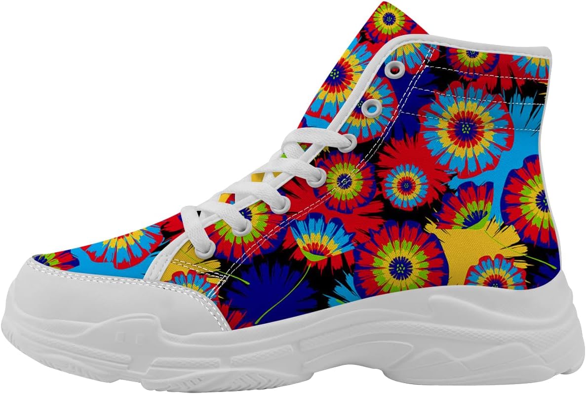 Женские кеды на высокой подошве, цветочные текстильные туфли, подарок для нее и для него Quorax, 3108 Tie Dye Rainbow Flowers
Женские кеды на высокой подошве, цветочные текстильные туфли, подарок для нее и для него Quorax, 3108 Tie Dye Rainbow Flowers