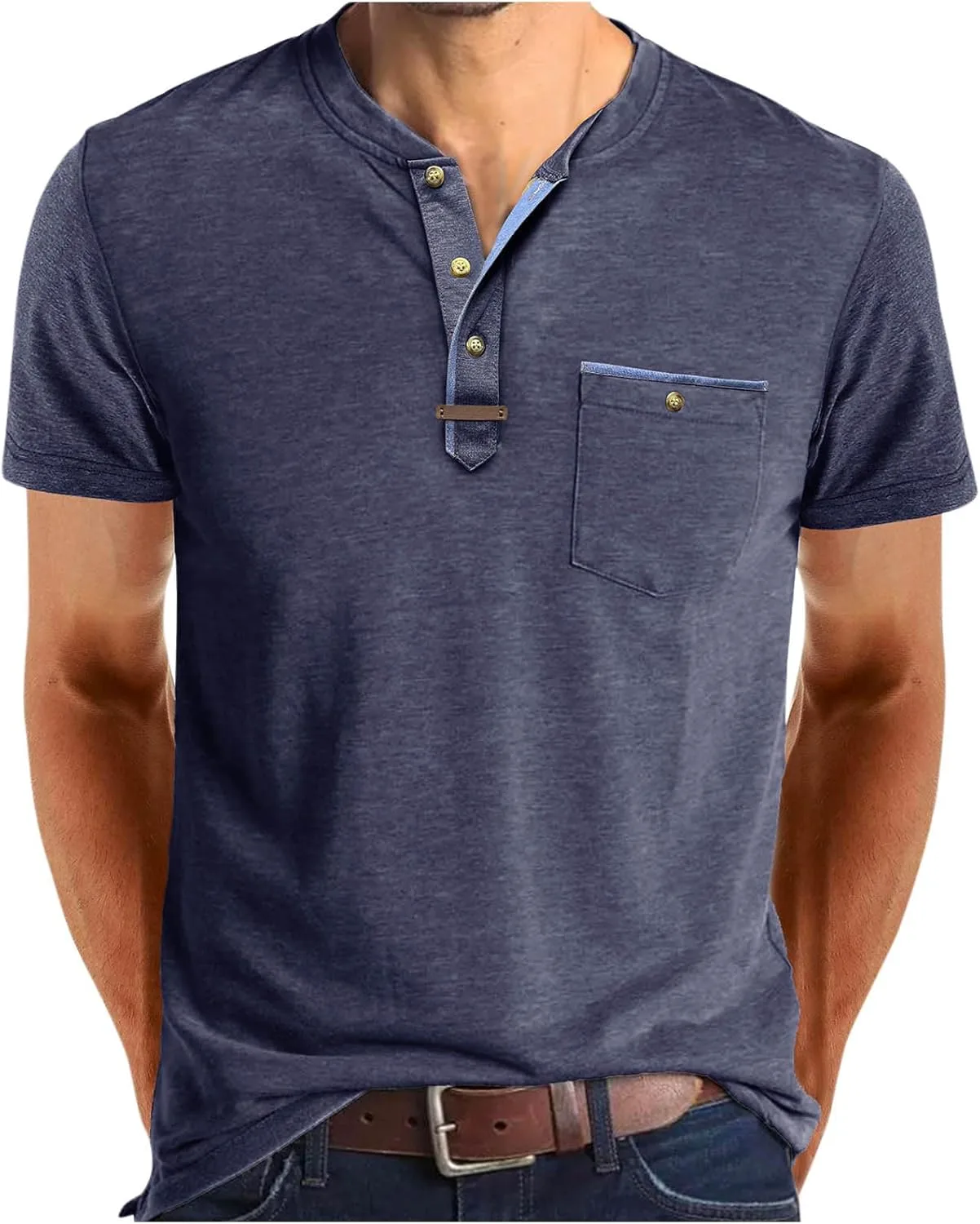 Джинсовые поло для мужчин Vintage Slim Fit с коротким рукавом и карманами
Джинсовые поло для мужчин Vintage Slim Fit с коротким рукавом и карманами